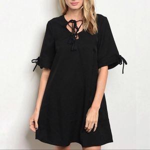 Misty day Black Pullover Bohemian Dress